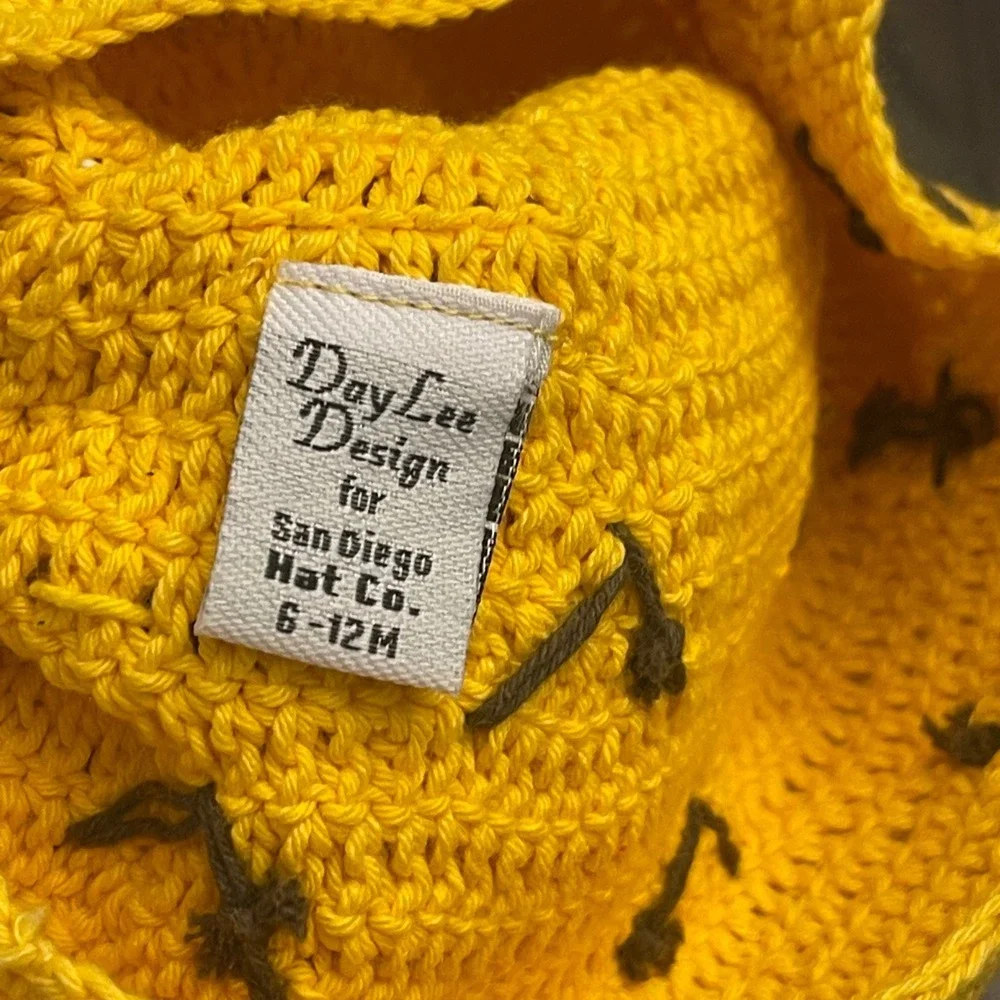 San Diego Hat Co Pineapple Beanie Infant 6-12M Yellow Fruitcore Crochet Cotton